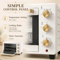 HOMCOM 21L Mini Countertop Oven, 100°C-230°C Adjustable Temperature, White(m-7)
