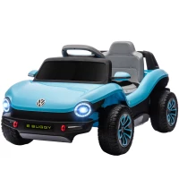 AIYAPLAY Coche Eléctrico para Niños de +3 Años Volkswagen E-Buggy 12V con Mando a Distancia 2,4 G Ruedas con Suspensión Azul(m-11)