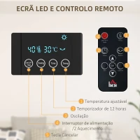 HOMCOM Aquecedor Elétrico de Parede 1000W/2000W 54,5x12x21,5 cm Preto(m-5)