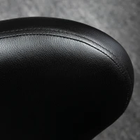 HOMCOM Sgabello Regolabile Girevole a 360°, Sgabello da Estetista con Schienale, in Acciaio, Finta Pelle, Nero(m-8)