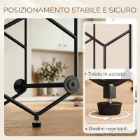 HOMCOM Portabottiglie Design Geometrico a Nido d'Ape, Nero(m-6)