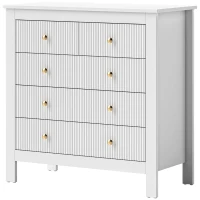 HOMCOM Elegant Chest of Five Drawers - White(m-11)