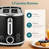 HOMCOM Polished Retro 40-100°C Kettle and Toaster Set - Black(m-8)