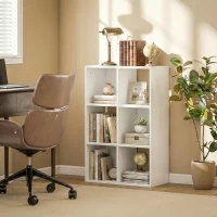 HOMCOM Raft pentru cărți, raft vertical cu 3 niveluri, raft îngust cu dispozitiv anti-răsturnare, unitate de depozitare pentru living, dormitor, birou, Alb(m-11)