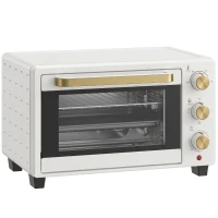 HOMCOM 21L Mini Countertop Oven, 100°C-230°C Adjustable Temperature, White(m-1)