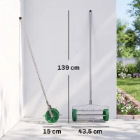 Outsunny Rouleau aérateur pour pelouse avec Manche télescopique 98L x 45l x 87H cm Vert(m-3)