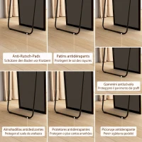 HOMCOM Oglindă de Podea sau de Perete, cu Ramă din Metal și Aliaj de Aluminiu, 50x2x161,5 cm, Negru(m-6)