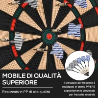 HOMCOM Bersaglio Freccette Elettronico in Plastica con 6 Freccette, Effetti Sonori e Visivi, 44 x 50 x 3.2cm, Nero(m-5)