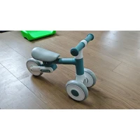 AIYAPLAY Bicicleta sin pedales para bebé 1-2 años Plegable, Asiento ajustable, Dirección limitada a 135°, Ruedas EVA silenciosas, 52x23x36,5 cm, Azul(m-1)