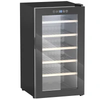 HOMCOM Weinkühlschrank für 41 Weinflaschen, 91 Liter Kapazität, Getränkekühlschrank mit LED-Anzeige, Touchscreen, Schwarz(m-11)