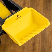 HOMCOM Tracteur à pédales tractopelle avec remorque Pelle et râteau Jeu de Plein air Enfants à partir de 3 Ans Jaune Noir(m-8)