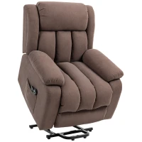 HOMCOM Power Lift Recliner Chair with Vibration Massage, Lift Chair for Elderly with Footrest, Remote, Side Pocket, Dark Brown(m-1)