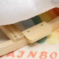 AIYAPLAY Schommeldier, zwaan-schommel met slaapliedje, zachte vulling, houten frame, voor kinderen 1,5-3 jaar, 65x40x68 cm, Wit(m-9)