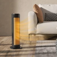 HOMCOM 2000W Ceramic Electric Heater with 3 Heat Settings, Timer - Black(m-10)