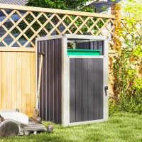 Outsunny Abri pour 1 poubelle 240L cache poubelle extérieur couvercle relevable 180° acier galvanisé 73 x 81 x 122 cm gris foncé(m-10)