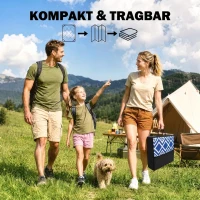 Outsunny Outdoorteppich Terrassenteppich, wetterbeständig, modernes Design, 182 cm x 274 cm x 0,3 cm, Blau + Weiß(m-6)