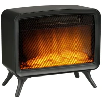 HOMCOM Electric Fireplace Stove, Freestanding or Tabletop, with LED Flame Effect, Overheating Protection, 800W/1600W(m-21)