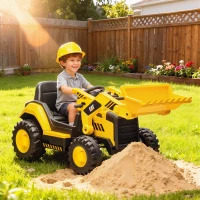 AIYAPLAY Buldozer Electric pentru Copii 3-6 Ani Marca Oficială Caterpillar 12V cu Telecomandă, Galben(m-10)