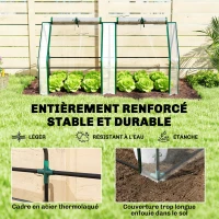 Outsunny Mini Serre de Jardin Mini serre Tunnel Toit Pointu Acier Anti-UV Fenêtres, 180x 90x90cm, Transparent(m-5)