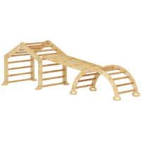 AIYAPLAY 9-in-1 Indoor-Klettergerüst, Rampe, Rutsche, Leiter, Schreibtafel, für Kleinkinder, Holz(m-11)