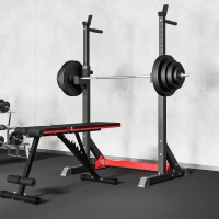 HOMCOM Set Bilanciere e Dischi da 70 kg totali con 8 Pesi, Regolabile e Antiscivolo, Nero(m-9)