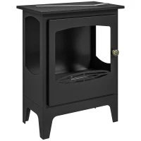 HOMCOM Camino a Bioetanolo in Acciaio Inox con Bruciatore da 1.2L per 3 Ore di Durata, 36x26x54cm, Nero(m-1)