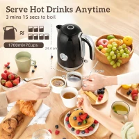 HOMCOM Retro 3000W Kettle and Toaster Set - Black(m-4)