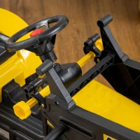 HOMCOM Kinderradlader, steuerbarer Frontlader, ab 3 Jahren, Pedalantrieb, Gelb/Schwarz(m-9)