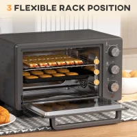HOMCOM 21L Mini Countertop Oven, 100°C-230°C Adjustable Temp - Grey(m-5)