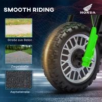 HOMCOM Elektrische Kinder Motor Honda, 3 km/u, Geluidseffecten, voor 18-36 Maanden, Groen(m-6)