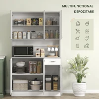 HOMCOM Bufet de bucătărie dulap de bucătărie contemporan depozitare multiplă 6 uși 1 sertar + blat mare(m-8)