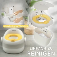 AIYAPLAY 3-in-1 Kinderpotje, Afneembare Zitting, Kunstleder Kussen, Tot 50 kg, 6 Maanden tot 6 Jaar, Grijs(m-5)