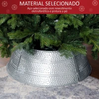 HOMCOM Saia para Árvore de Natal em Metal Impermeável, Decoração para Festas e Casa, 66x66x23 cm, Prateado(m-5)