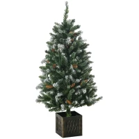 HOMCOM Árvore de Natal Artificial Nevada Altura 120 cm com 328 Ramos e Suporte Metálico Verde(m-12)