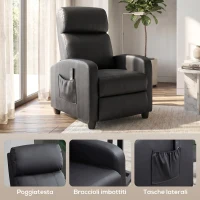 HOMCOM Poltrona Relax Massaggiante con Telecomando e 8 Programmi, Reclinazione e Poggiapiedi, 68x88x98cm, Nero(m-7)