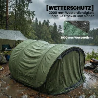 Outsunny Pop Up Zelt 4 Personen Tunnelzelt mit Schlafzimmer 2 Türen 2 Mesh-Fenstern Abnehmbarer Überzug Bodenplane, wasserdicht(m-8)