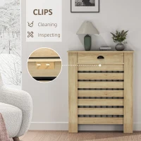 HOMCOM 95.5H x 78Wcm Radiator Cover, with Drawer - Oak(m-5)