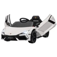AIYAPLAY Carro Elétrico para Crianças Carro Lamborghini Revuelto com Bateria 12V  Faróis LED e Música 105x60x40 cm Branco(m-11)