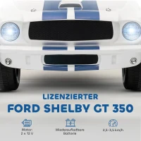 AIYAPLAY 12V Kinderauto met Afstandsbediening, 2 Motoren, Claxon, LED Verlichting en Muziek, Wit(m-4)