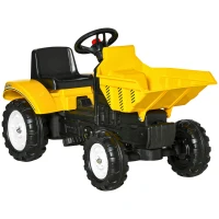 HOMCOM Kids Ride on Tractor No Power Pedal Go Kart with Manual Control Bucket for 3-6 Years Old(m-1)