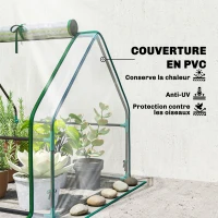 Outsunny Mini Serre de Jardin Mini serre Tunnel Toit Pointu Acier Anti-UV Fenêtres, 180x 90x90cm, Transparent(m-4)