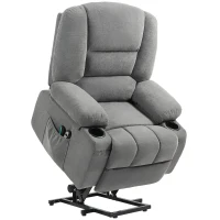 HOMCOM Elektrische Relaxstoel met Sta-op Hulp, Massagesstoel met Verwarmingsfuncties, 2 Afstandsbedieningen, Zacht Schuim(m-1)