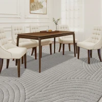 HOMCOM Tapis salon 160 x 120 cm, tapis à poils épais géométrique, moelleux et antidérapant, gris(m-10)