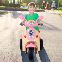 HOMCOM Elektrische kindermotorfiets elektrische motorfiets elektrische auto kindervoertuig driewieler 3 km/u(m-2)