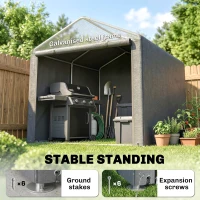 Outsunny 2.2 x 1.6 m Outdoor Storage Tent, with Accessories - Light Grey(m-5)