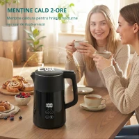 HOMCOM Fierbător electric, 1,7L, Încălzire rapidă, 3000W, cu afișaj LED, funcție de menținere la cald, protecție la funcționare în gol, fără PTFE(m-6)