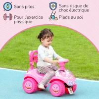 AIYAPLAY Voiture Porteur pour Enfants, Véhicule à Pousser avec Klaxon, Lumières, Musique, Volant, Rangement Sous le Siège, Rose(m-7)