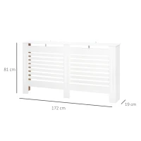 HOMCOM Copritermosifoni a Doghe con Ripiano Portaoggetti, in Legno, 172x19x81 cm, Bianco(m-3)