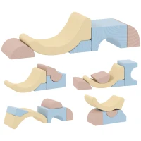AIYAPLAY 5er-Set Schaumstoff-Kletterblöcke, Cordbezug, leichtes Gewicht, zum Bauen, Krabbeln, Klettern, Bunt(m-1)