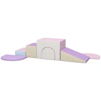 HOMCOM 7PCS Module motricité bébé parcours motricité bébé en mousse EPE pour enfants d'âge préscolaire, multicolore(m-12)